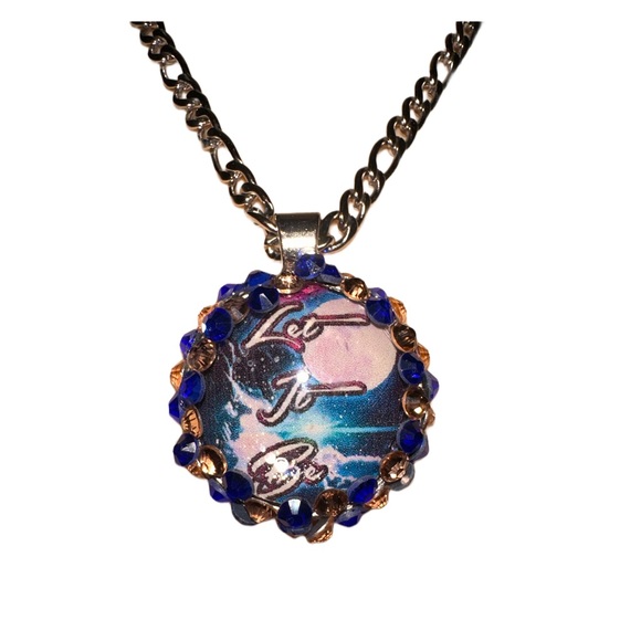 Let it Be Hand Designed Pendant Necklace w/20” chain in Silver Tone - Picture 3 of 6